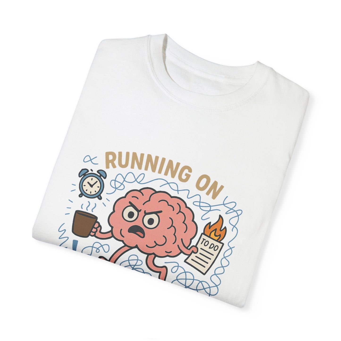 Funny Brain T Shirt Comfort Colors Caffeine Chaos Graphic Tee Mental Health Gift Work From Home Overstimulated Humor Unisex Shirt