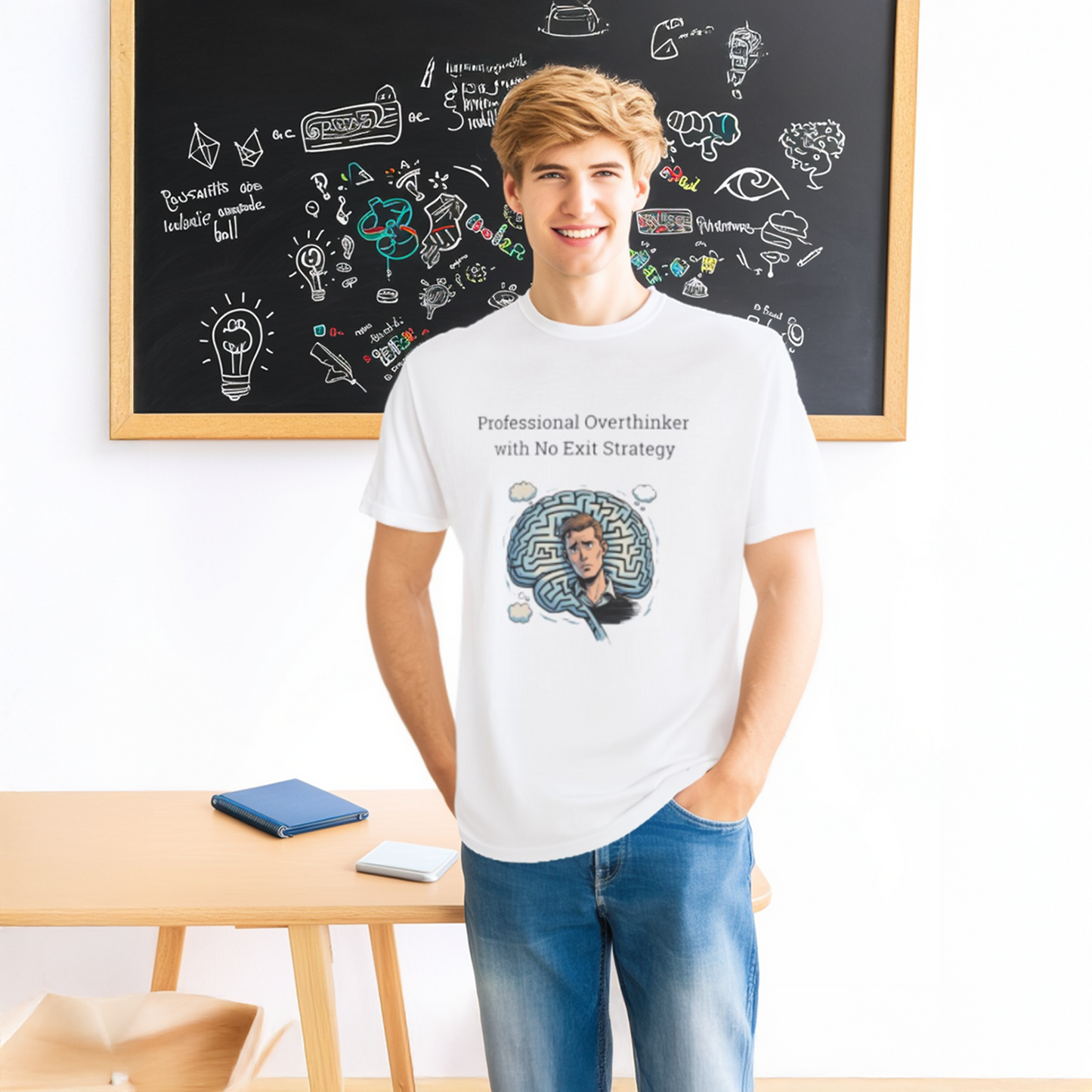 Professional Overthinker No Exit Strategy ADHD T Shirt Funny Brain Maze Design Comfort Colors Tee for Neurodivergent Adults