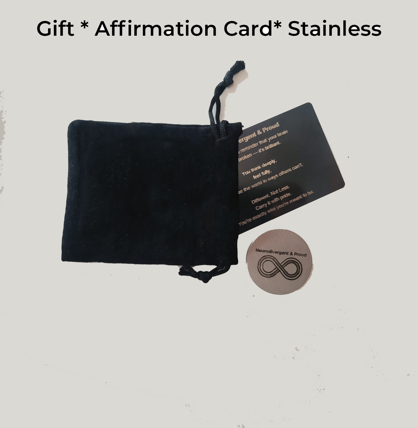 Neurodivergent Pride Stainless Steel Coin – “Different, Not Less” Pocket Token