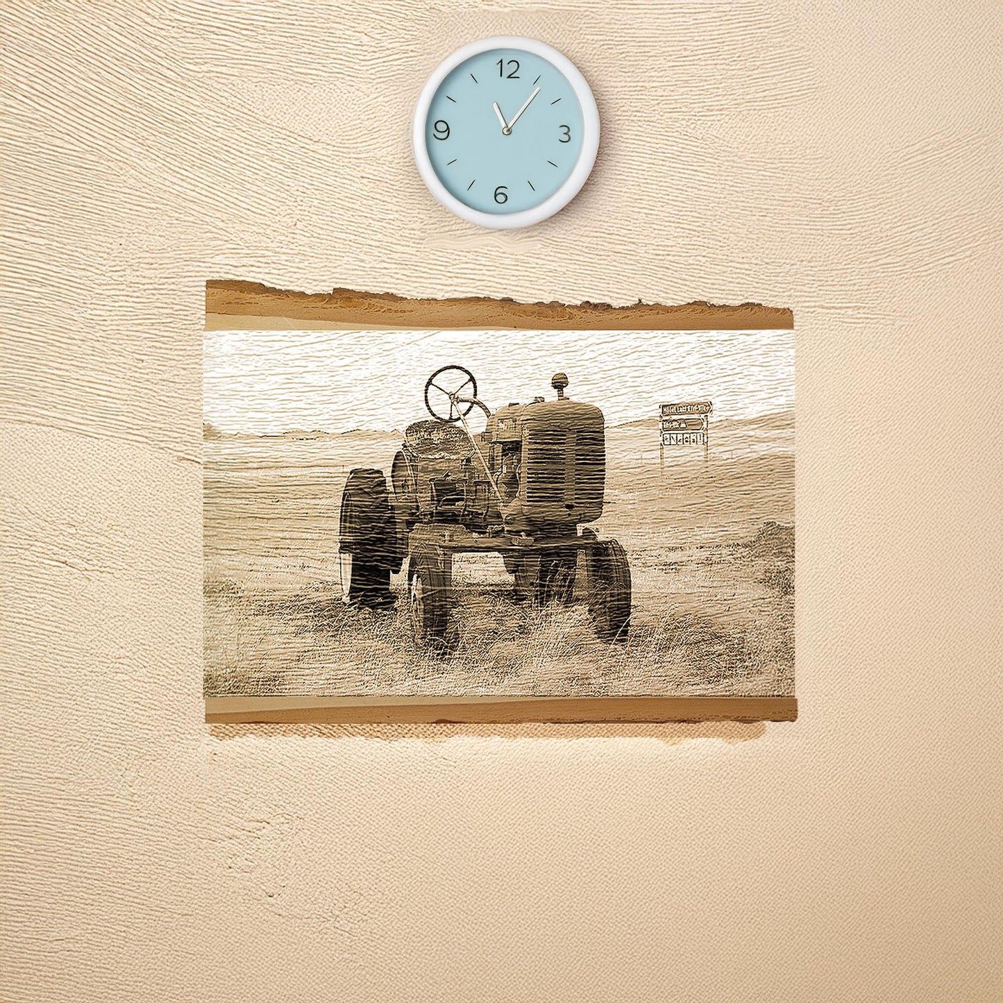 Rural landscape art rural America art farmer ornament landscape wall art Wood slice engraved photo wood burned wood photo personal photo