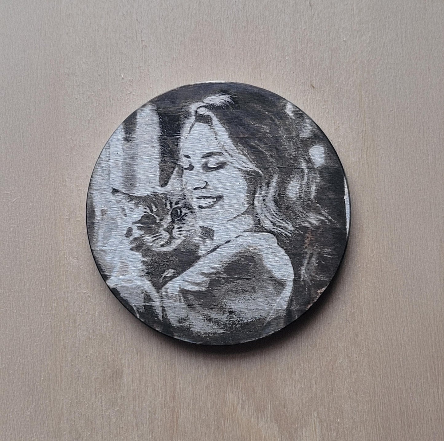 Custom Cat Portrait Coin Personalized Pet Photo Engraved Gift Home Is Where the Cat Is Quote Stainless Steel Pocket Keepsake Memorial Token