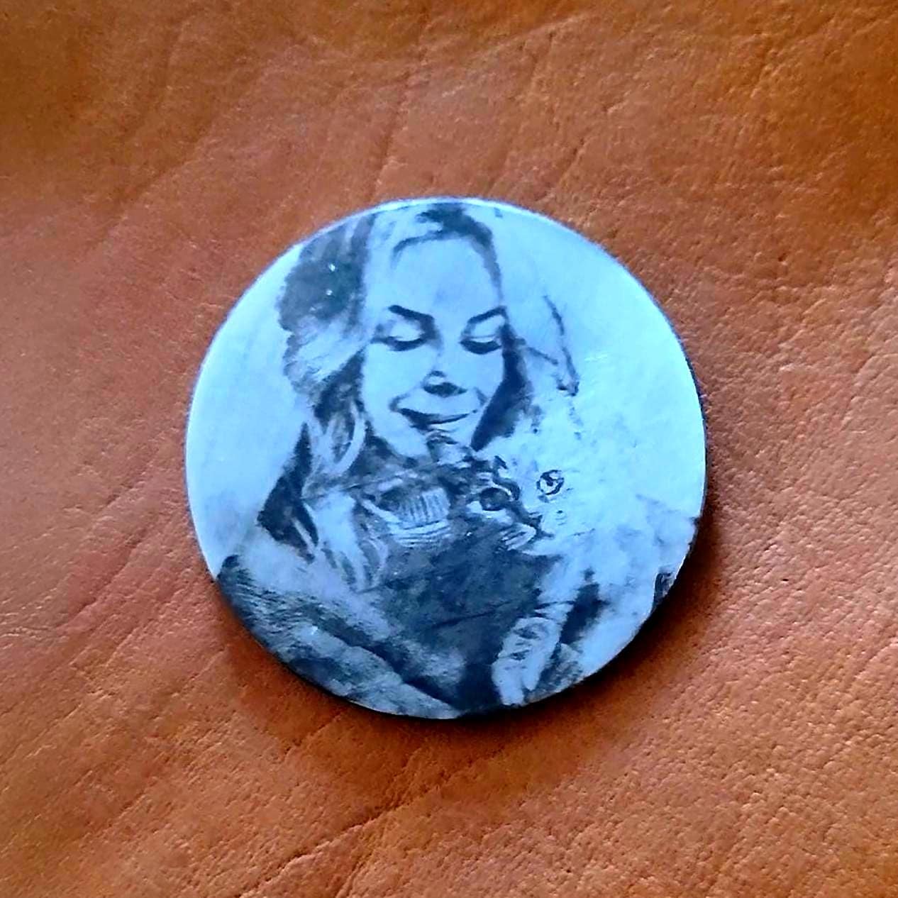 Custom Cat Portrait Coin Personalized Pet Photo Engraved Gift Home Is Where the Cat Is Quote Stainless Steel Pocket Keepsake Memorial Token