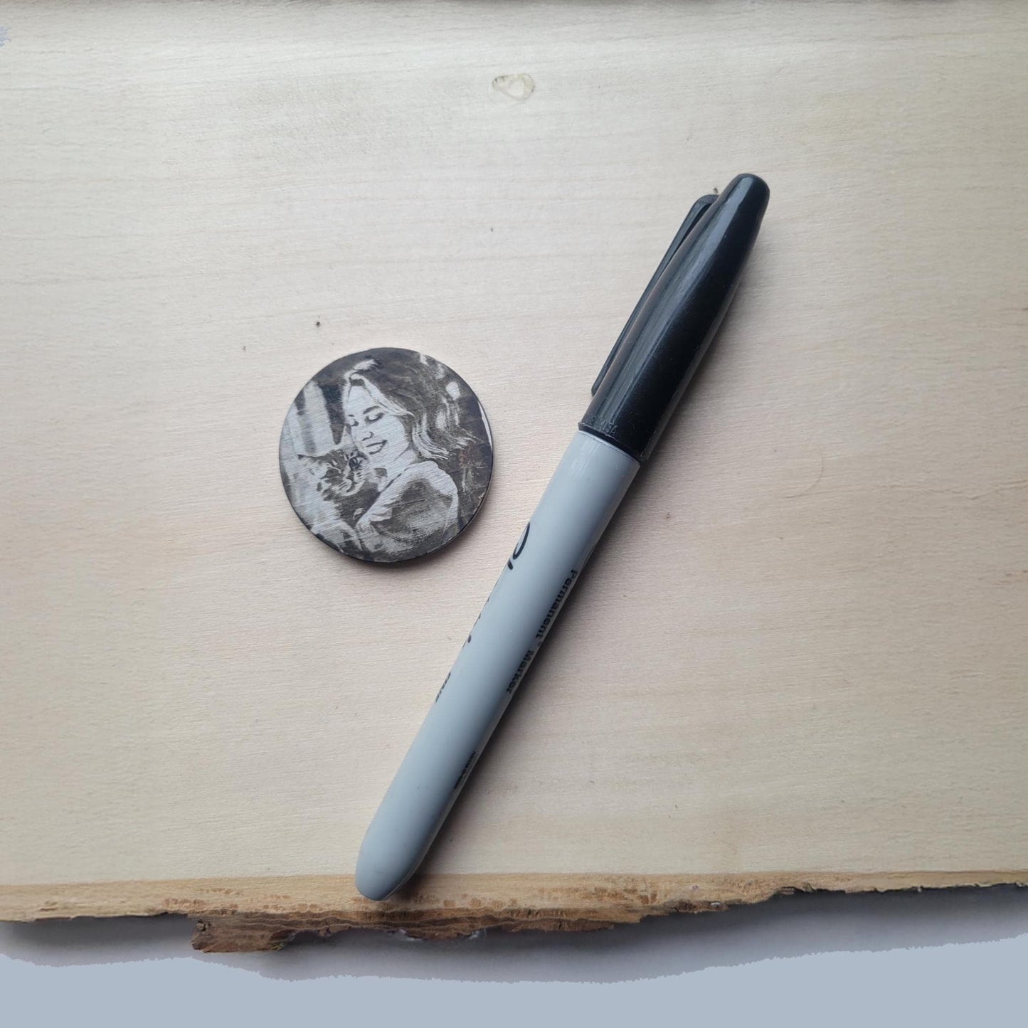 Custom Cat Portrait Coin Personalized Pet Photo Engraved Gift Home Is Where the Cat Is Quote Stainless Steel Pocket Keepsake Memorial Token