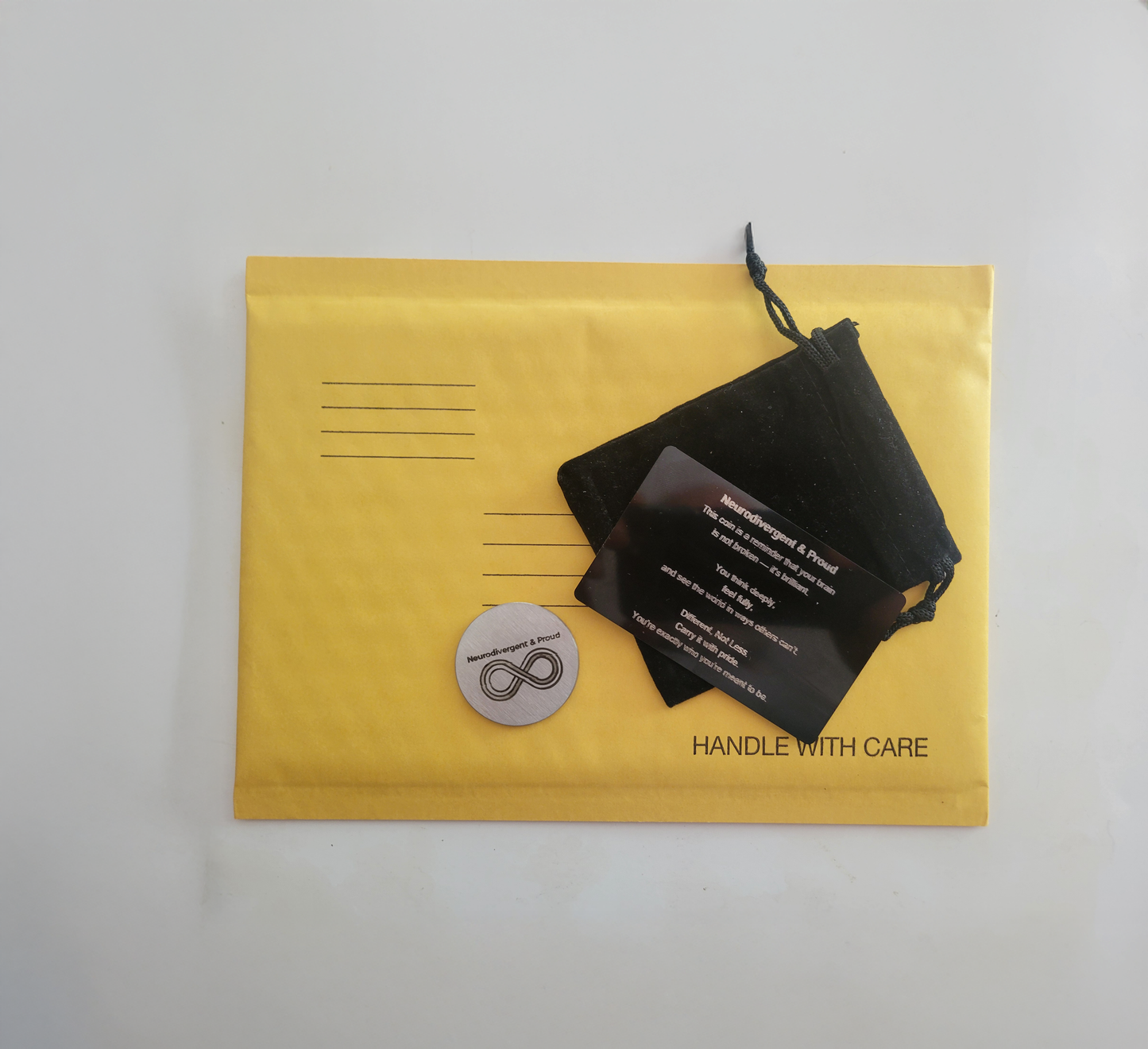 Neurodivergent Pride Stainless Steel Coin – “Different, Not Less” Pocket Token