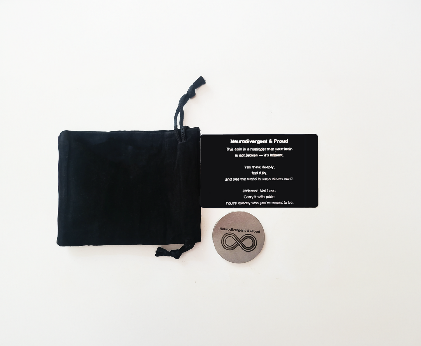 Neurodivergent Pride Stainless Steel Coin – “Different, Not Less” Pocket Token