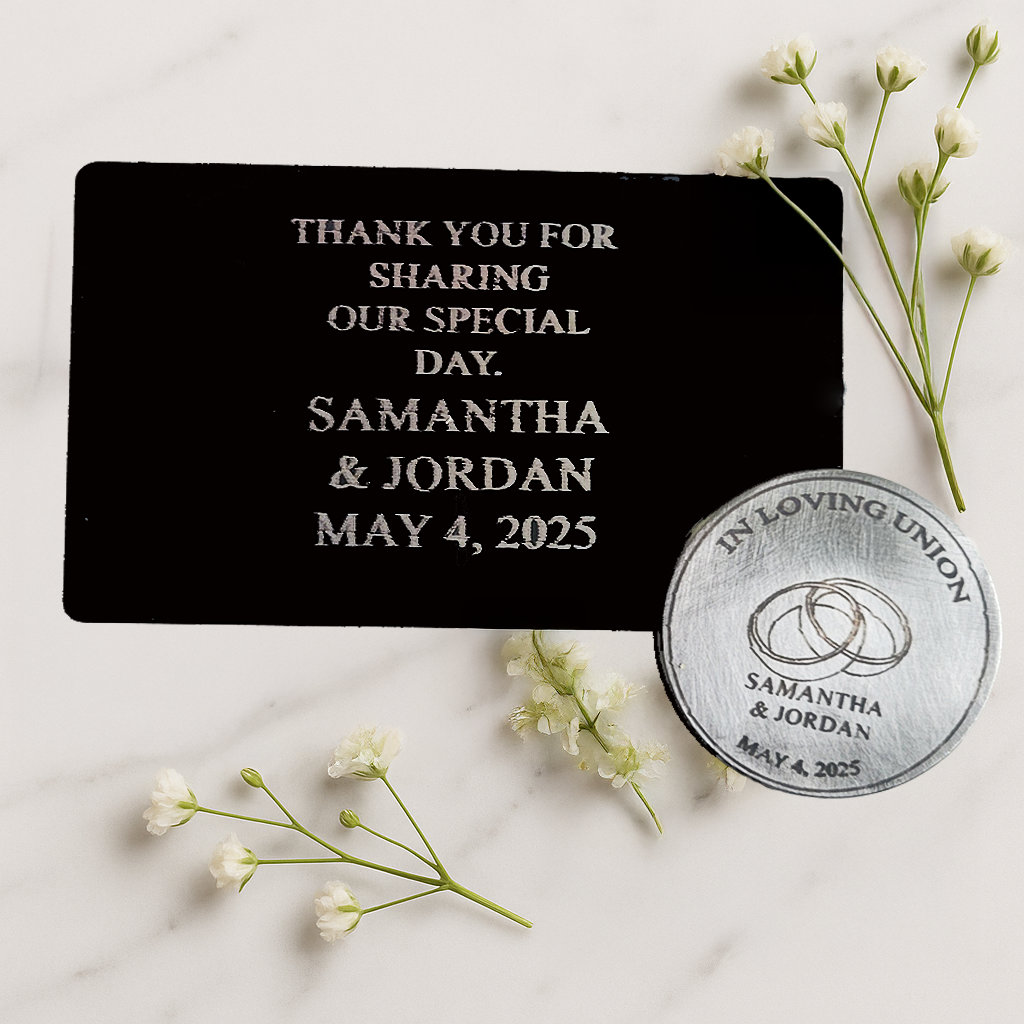 Personalized Wedding Coin – Custom Engraved Keepsake Gift for Couples or Guests