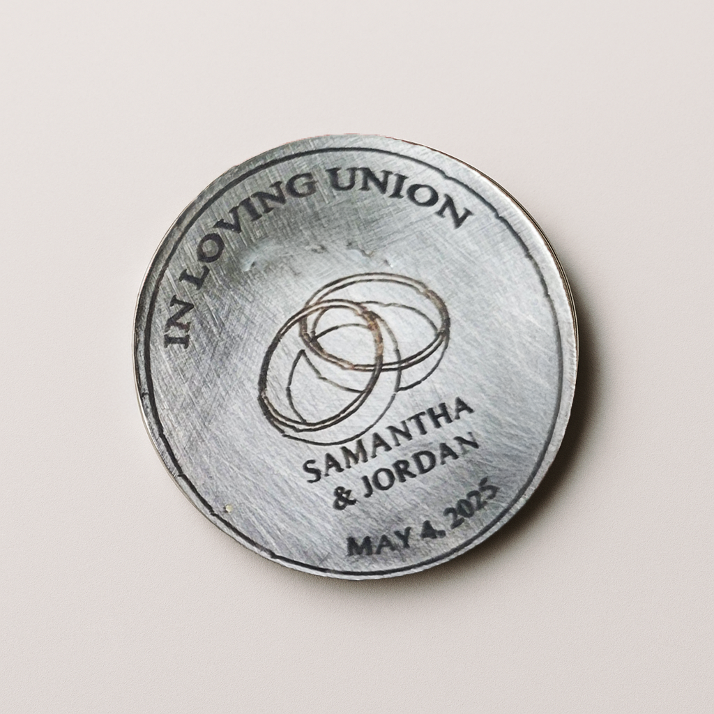 Personalized Wedding Coin – Custom Engraved Keepsake Gift for Couples or Guests