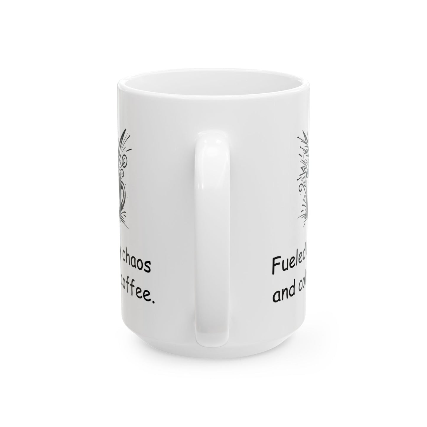 Fueled by Chaos and Cold Coffee Mug – ADHD Life Mug – Funny Gift for Neurodivergent Adults