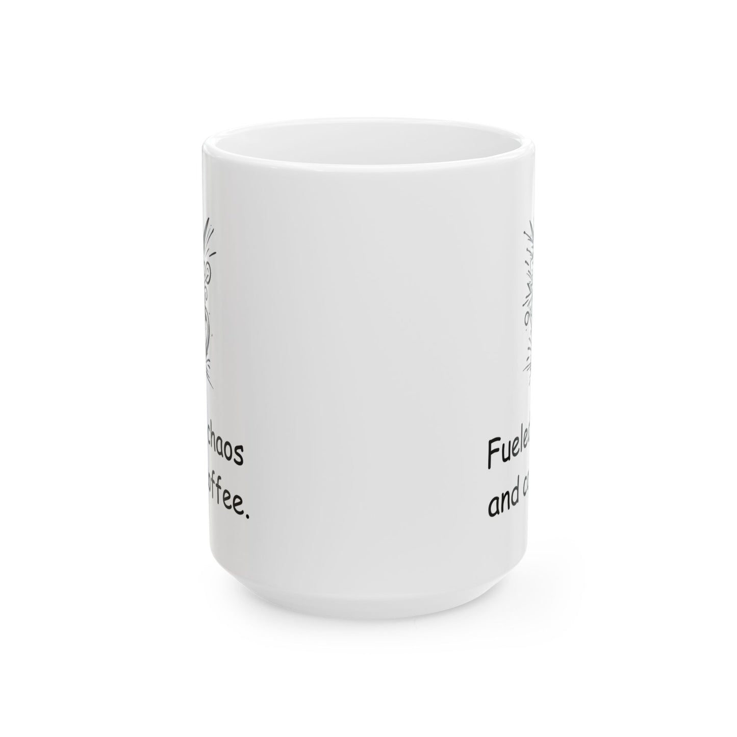 Fueled by Chaos and Cold Coffee Mug – ADHD Life Mug – Funny Gift for Neurodivergent Adults