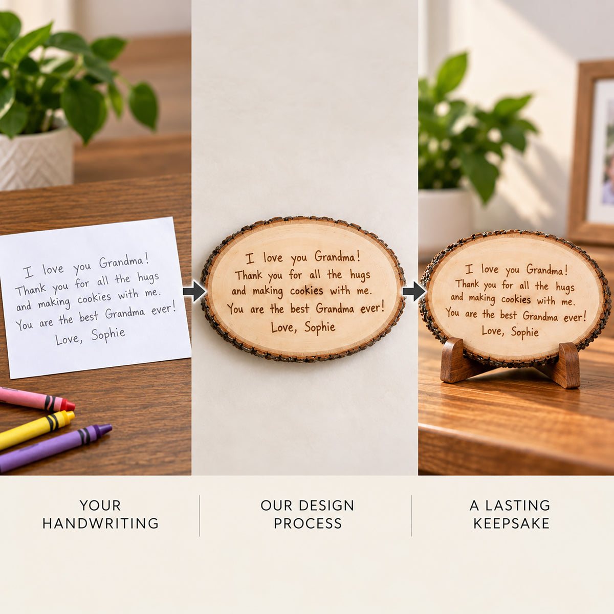 Personalized Handwriting Keepsake Plaque – Engraved From Your Actual Handwriting