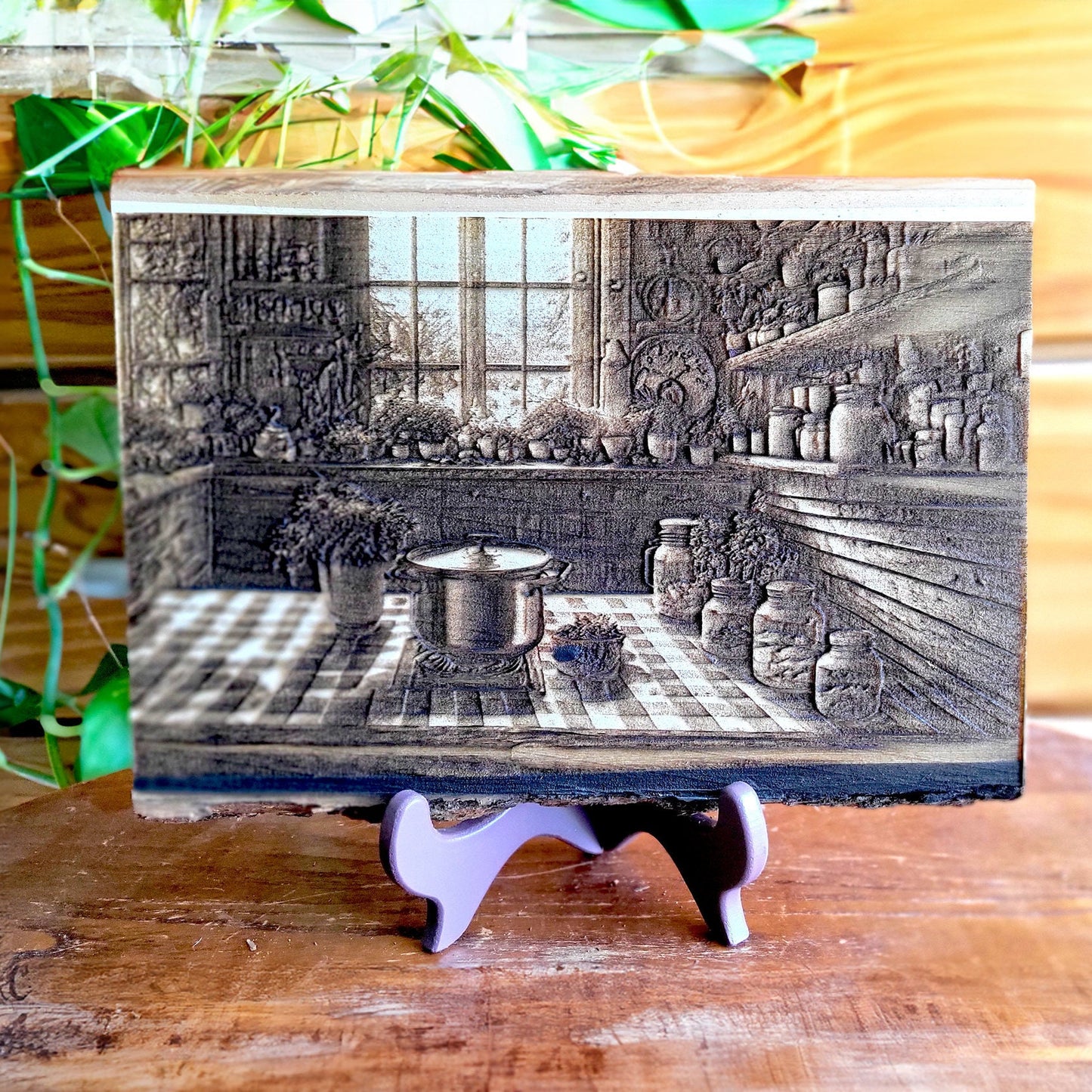 Engraved Photo on wood slice engraved photo on wood engraved photo wood photo custom Engraved Wood anniversary gift birthday family