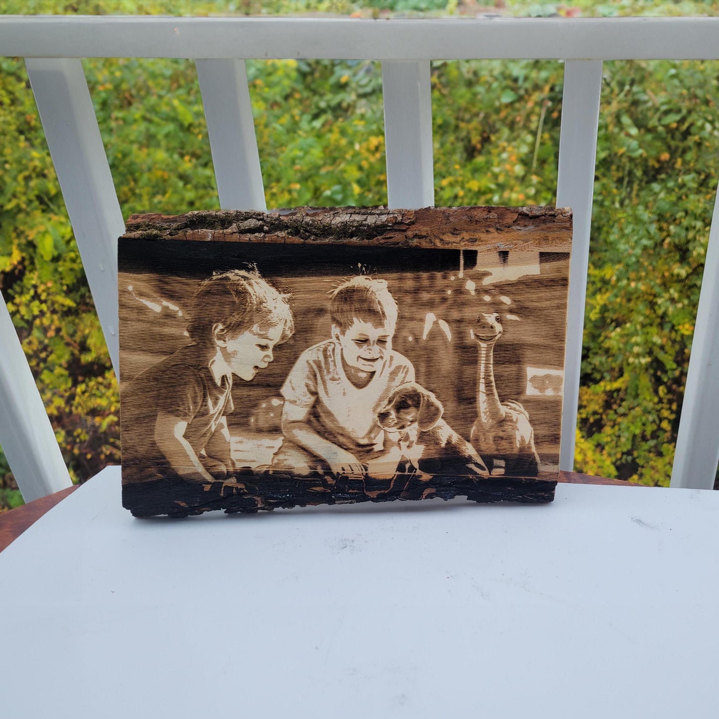 Wood photo plaque engraved dogs pet photo on wood slice engraved photo on wood engraved photo wood photo custom Engraved Wood anniversary