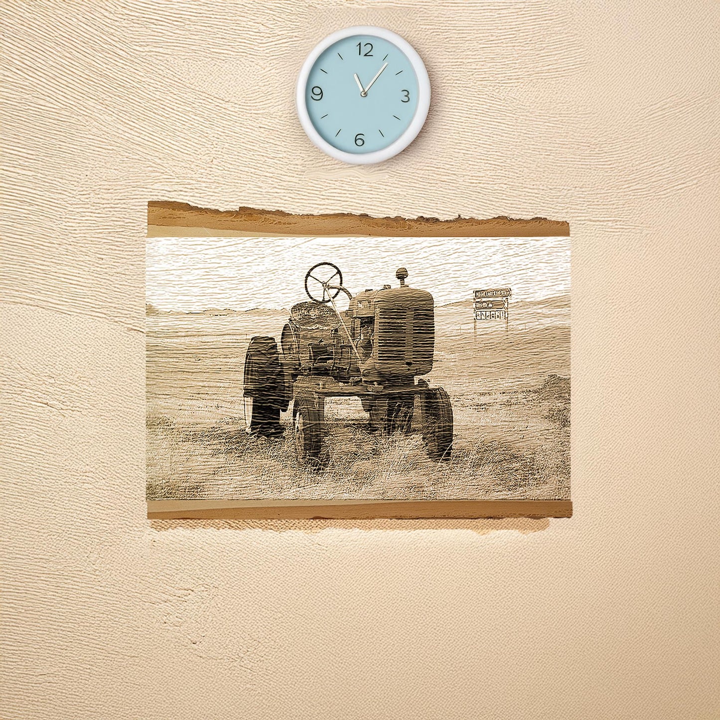 Rural landscape art rural America art  farmer ornament  landscape wall art Wood slice engraved photo wood burned wood photo personal photo