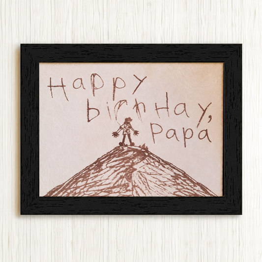 Personalized Framed Leather Keepsake – Your Handwriting or Drawing