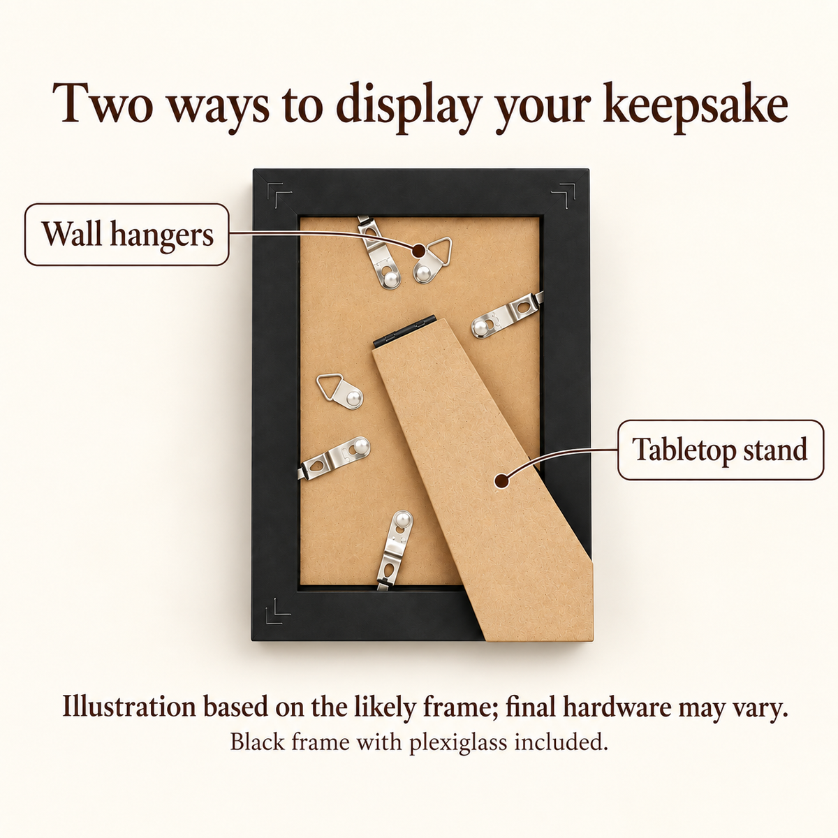 Personalized Framed Leather Keepsake – Your Handwriting or Drawing